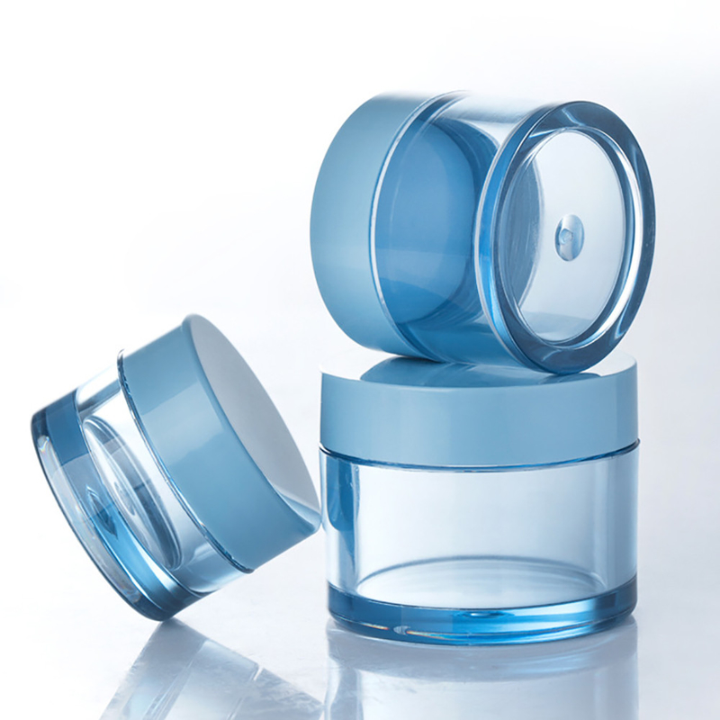 Label Sticker Blue PETG Plastic Face Cream Jar 10ml To 50ml